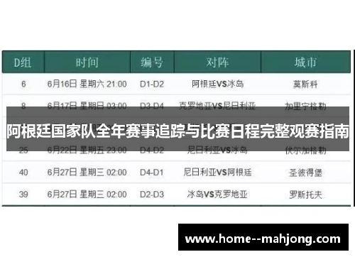 阿根廷国家队全年赛事追踪与比赛日程完整观赛指南 阿根廷国家队全年赛事追踪与比赛日程完整观赛指南